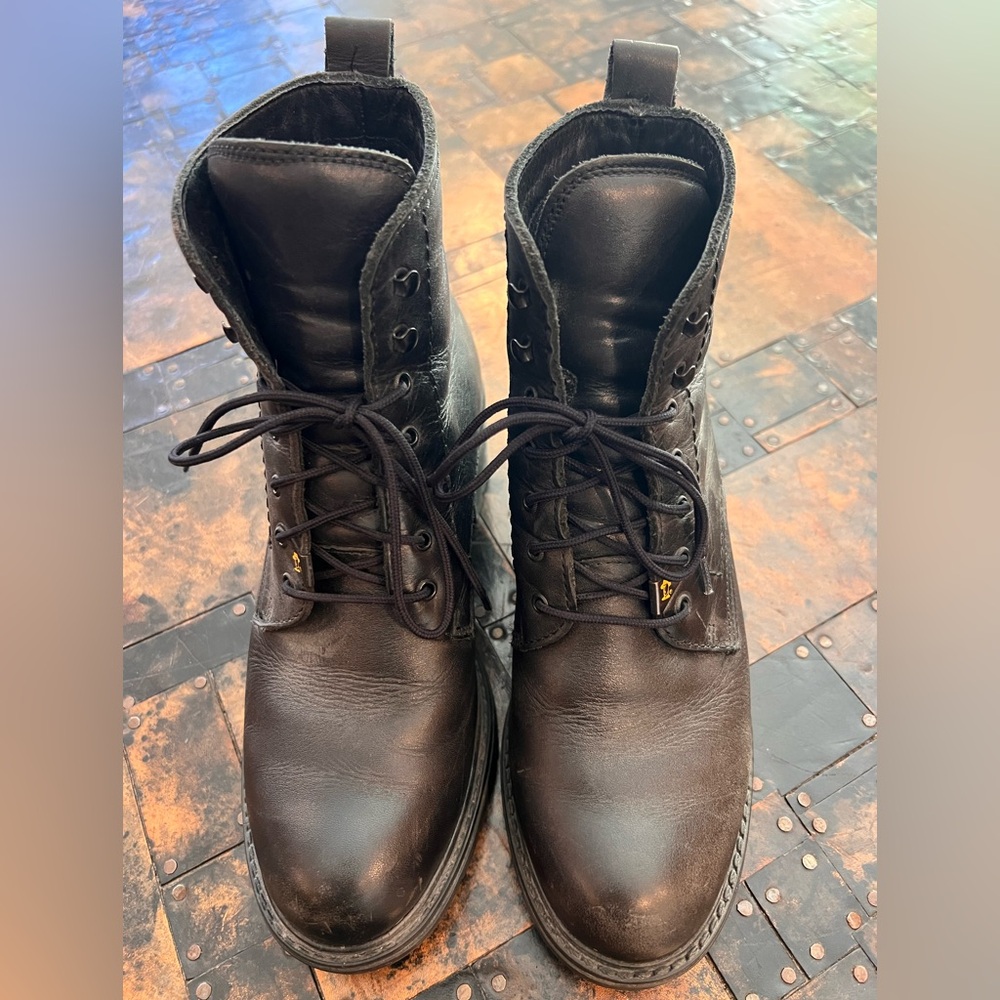 Havana Joe Black Leather Chunky Boots